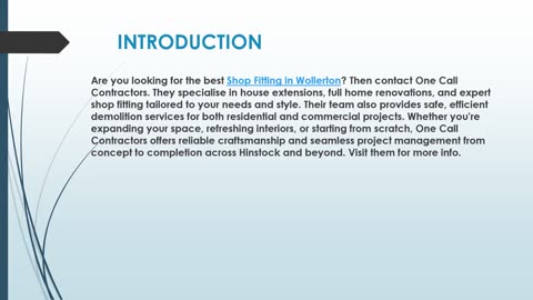 Looking for the best Shop Fitting in Wollerton