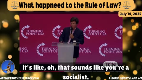 ⚖️What Happened to the Rule of Law? Tucker Carlson is in Rare Form in this Speech!🎤