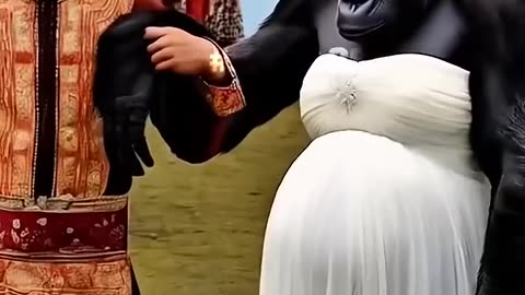 Gorilla Wearing Wedding Dress Causes Stir In Village #nature #animals #explore #happy #love #funny