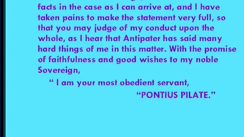 Acta Pilate OR Pilate's Report to Caesar
