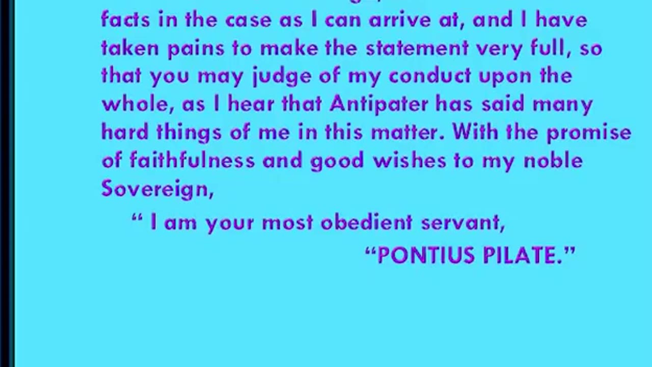 Acta Pilate OR Pilate's Report to Caesar
