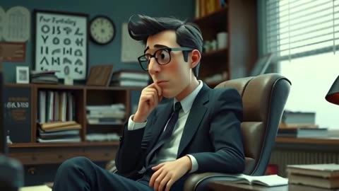 A businessman think in a his office