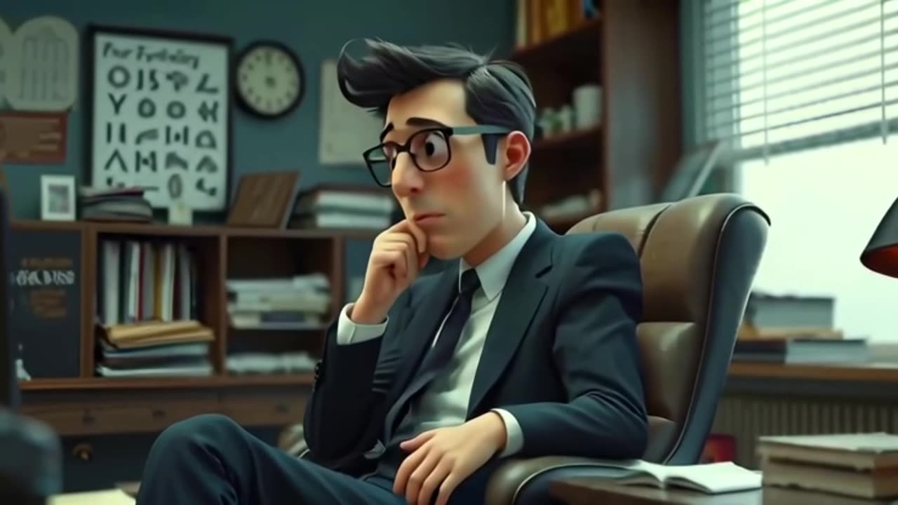 A businessman think in a his office