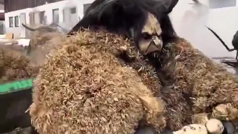 Medieval Krampus parade in Austria
