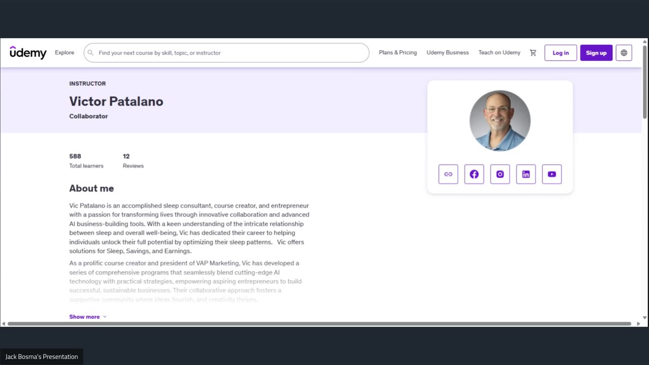 Udemy Instructor: Victor Patalano