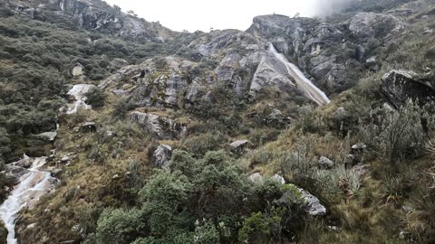 Waterfalls below Churup Lagoon #Huaraz #Peru