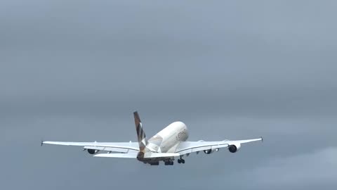 Airbus A380 of Etihad airline
