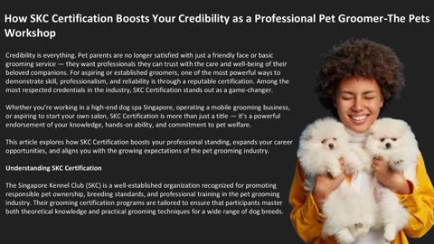 How SKC Certification Boosts Your Credibility as a Professional Pet Groomer-The Pets Workshop