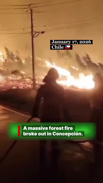 A massive forest fire broke out in Concepción, Chile 🇨🇱 (17.01.2026)