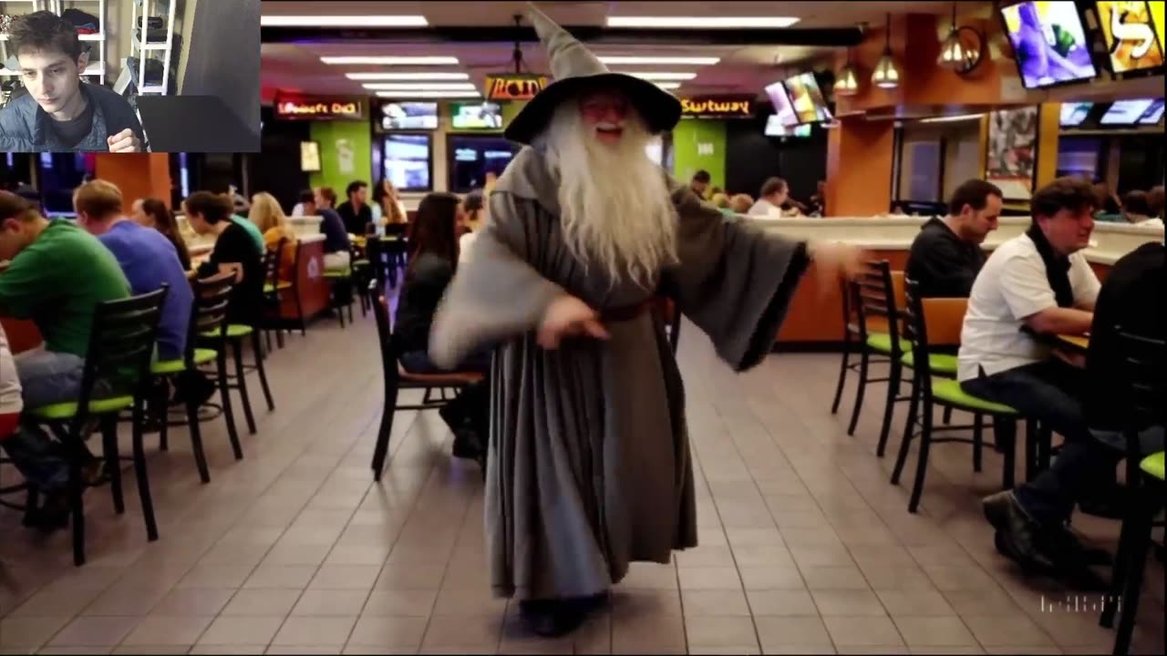 Outtake #3,053 Of Gandalf From The LOTR Series Is Dancing At A Subway Restaurant Fake Funny Parody