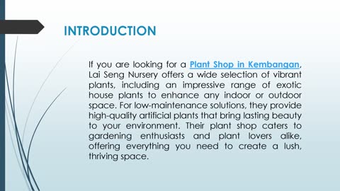 If you are looking for a Plant Shop in Kembangan