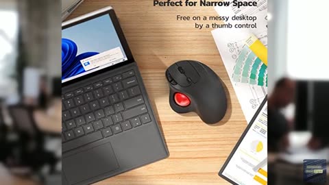 Nulea M501 Wireless Trackball Mouse, Rechargeable Ergonomic, Easy Thumb Control,