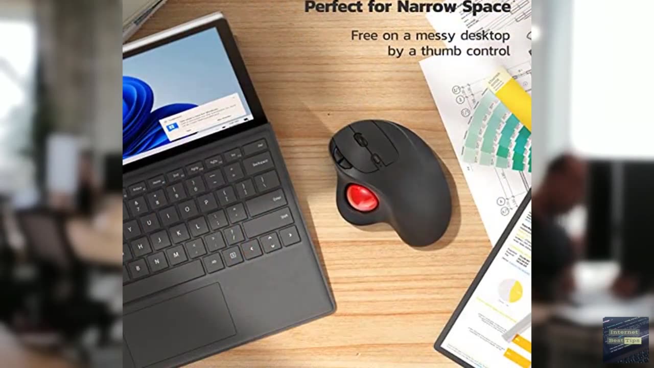 Nulea M501 Wireless Trackball Mouse, Rechargeable Ergonomic, Easy Thumb Control,