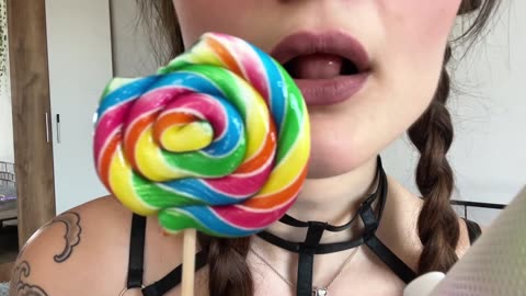 ASMR Lollipop Licking Wet Mouth Sounds