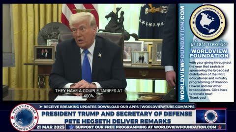 President Trump and the Secretary of Defense Pete Hegseth Deliver Remarks