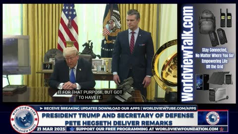 President Trump and the Secretary of Defense Pete Hegseth Deliver Remarks