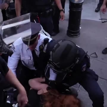 NYPD trying to hold their own against ICE Protesters