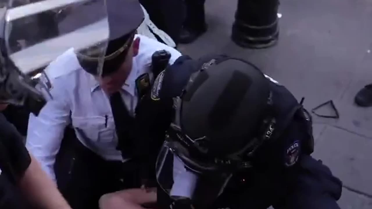 NYPD trying to hold their own against ICE Protesters