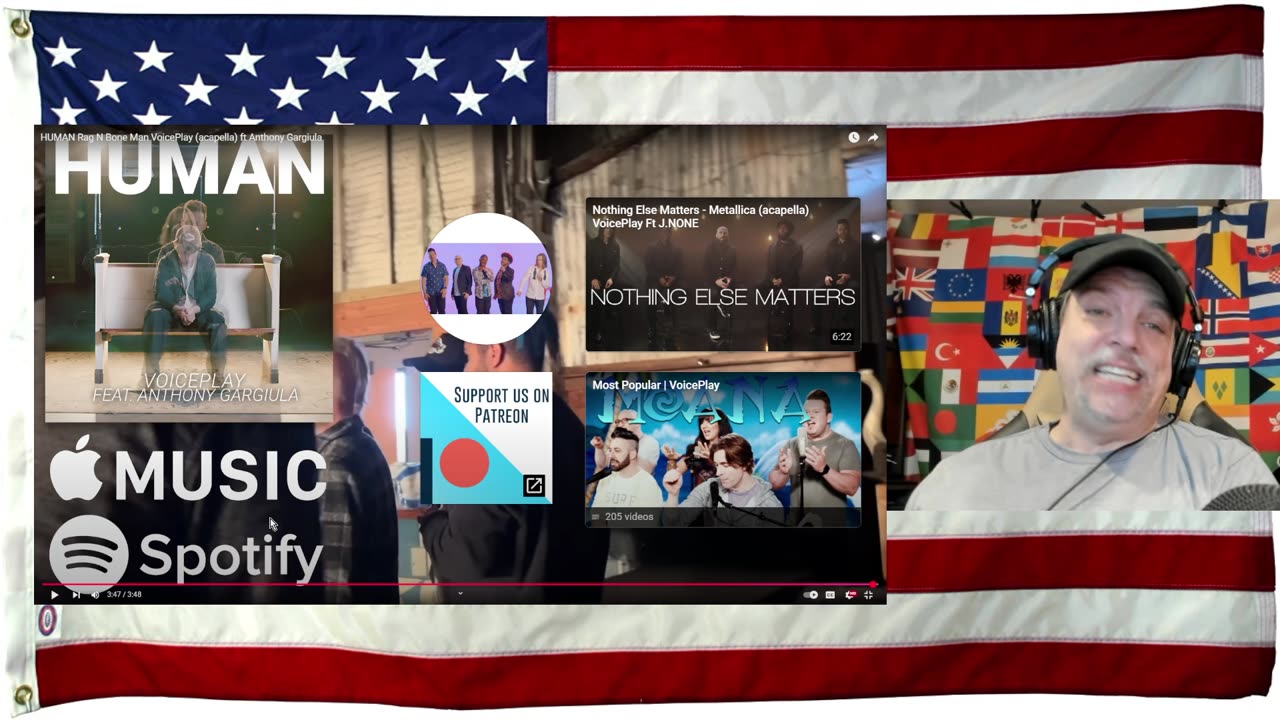 HUMAN Rag N Bone Man VoicePlay (acapella) ft Anthony Gargiula - REACTION - OMG