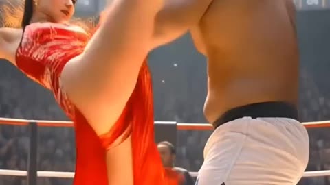 Bodybuilder Disturbing A Kung Fu Girl #kungfu #fight #boxing #ai
