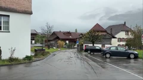 Switzerland’s Paradise： Rainy Day in Heavenly Beautiful Swiss Villages Countryside