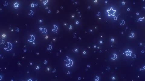 Bed Night Time Dark Blue Crescent Moon And Stars Flying