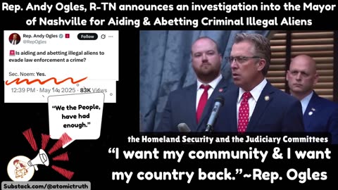 🚨U.S. Congressman Andy Ogles Announces Investigation Into the Mayor of Nashville