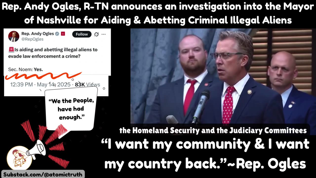 🚨U.S. Congressman Andy Ogles Announces Investigation Into the Mayor of Nashville