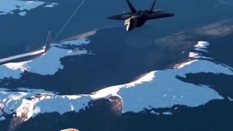 Air Force One flies over Alaska today under the protection of six F22 Raptors.