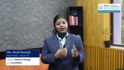 Batch 2023-25 Placements - Ms. Swati Kanojia | EY | PIBM Pune