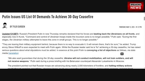 EMERGENCY ALERT !! THERE WILL BE NO PEACE IN UKRAINE AS PUTIN REJECTS TRUMPS CEASEFIRE OFFER !!!