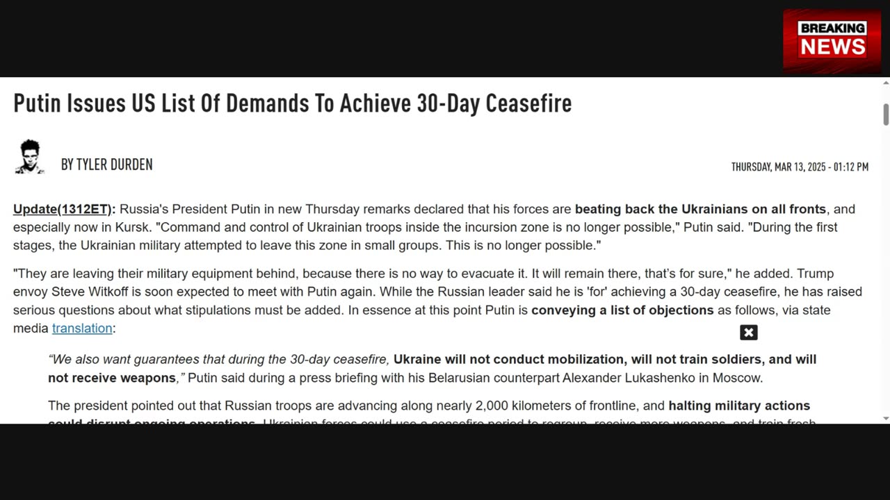 EMERGENCY ALERT !! THERE WILL BE NO PEACE IN UKRAINE AS PUTIN REJECTS TRUMPS CEASEFIRE OFFER !!!