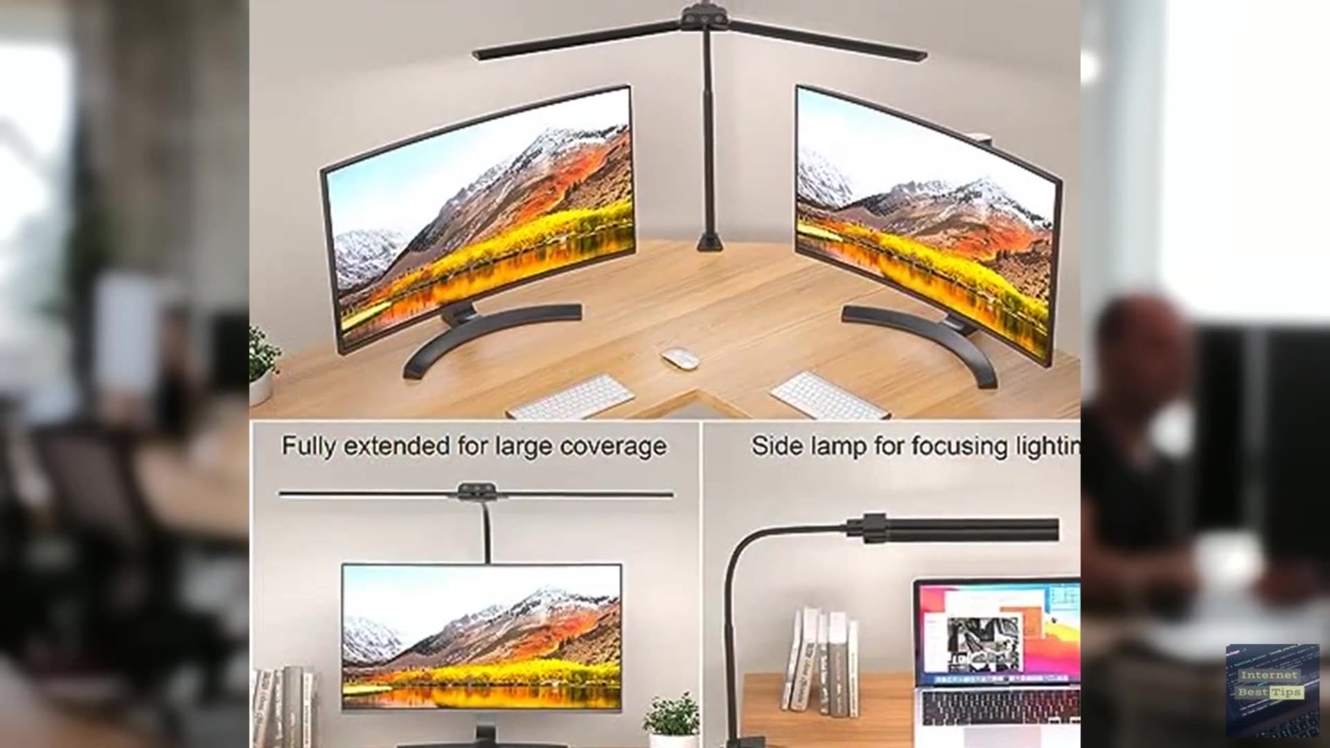 KableRika Desk lamp,Double Head LED Desk Lamp with Clamp,Architect Desk Lights f