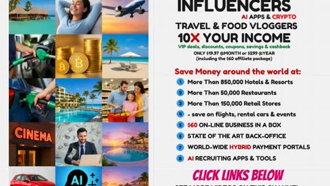 SAVE CLUB YOUTUBE INFLUENCERS, FOOD & TRAVEL VLOGGERS 10X THEIR INCOME - TOP TEAM ROB BUSER