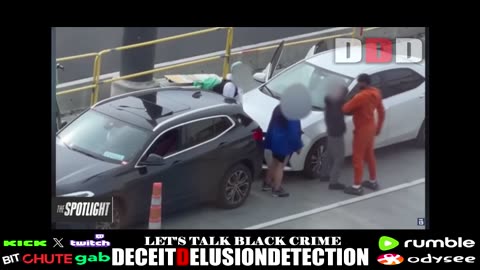 A black suspect was seen violently assaulting numerous white people during a parking spot dispute