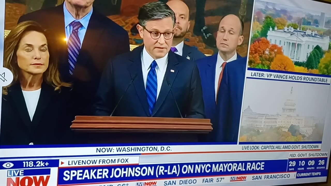 Government Shutdown M. Johnson blames Jeffries