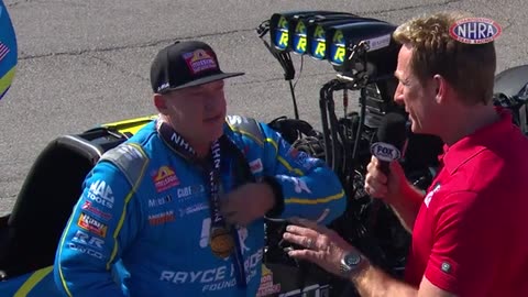 Tony Stewart wins first career Top Fuel race - mentions the Landgraff's