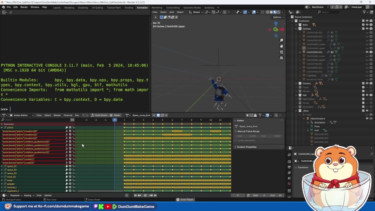 Dev Stream: Fixing Leg and Torso Renders & Answering Dev Questions from Chat!
