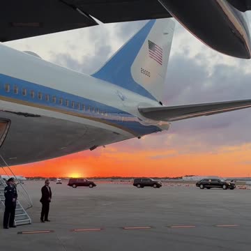 President Donald J. Trump pulls up to Air Force One in the Beast