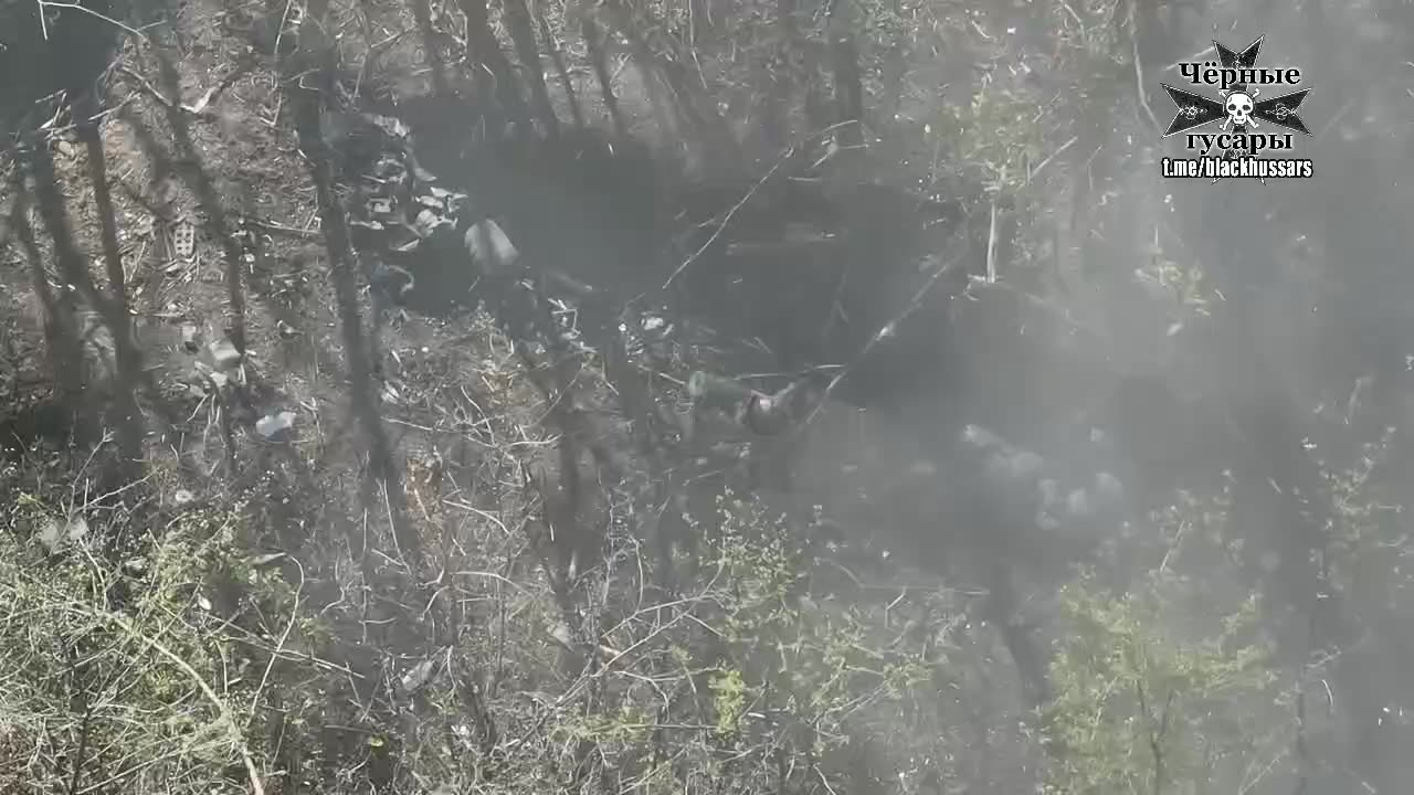 FPV Attack Burned Two Ukrainian Infantry Men