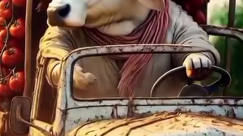 Hardworking Cow selling Tomato #youtubeshorts #cow #viralvideo #cartoon
