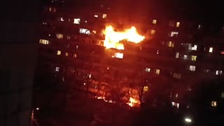 Loud screams of people are coming from a burning multi-story building in Rusanivka, Kyiv!