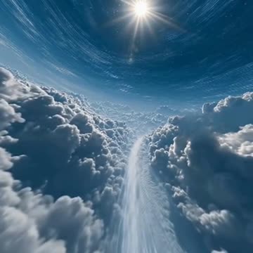 Bright Sun Shining Through Moving Clouds