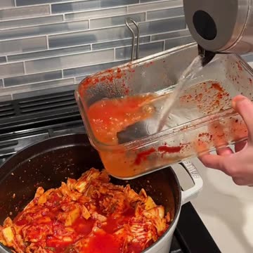 Kimchi Jjigae for my husbands dinner Stirfried pork with minced