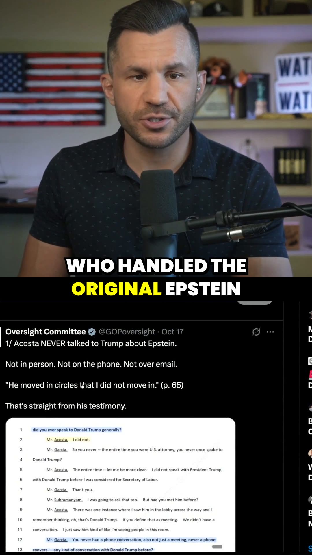 Epstein Prosecutor Confirms He NEVER SPOKE to Trump