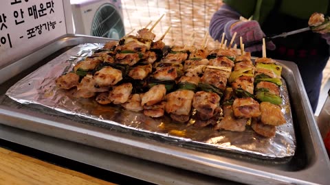 Korean Grilled Chicken skewers - Korean Street Food
