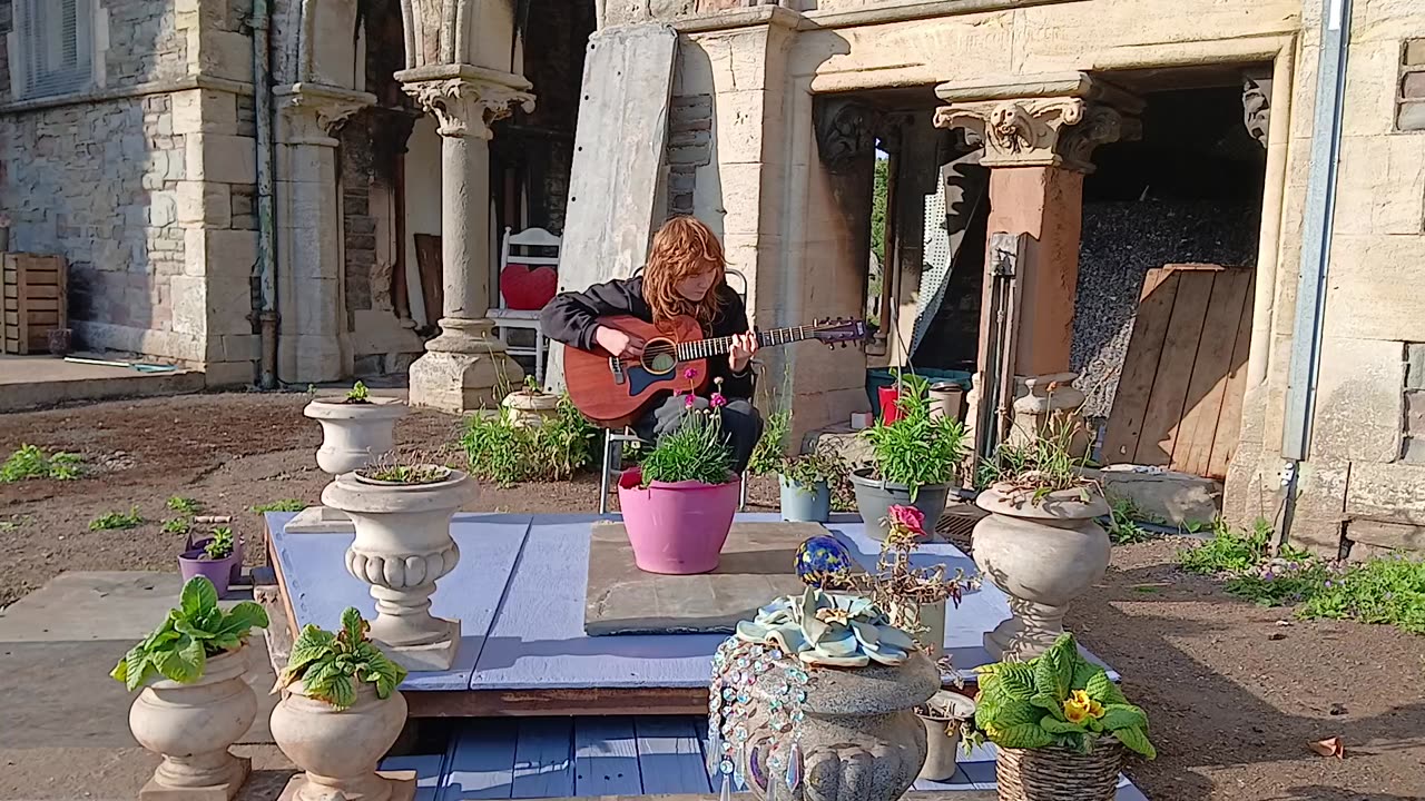 Lolas grave was dug up so I Weighted it. Back down