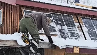 Snowy Roof Work_ Slippery Boots Fail #clearsnow #livingoffgrid #offgrid