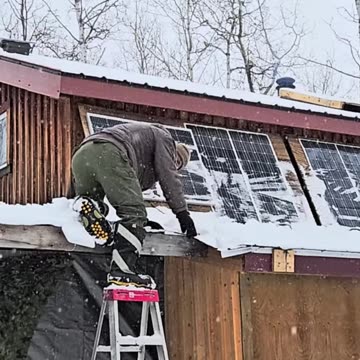 Snowy Roof Work_ Slippery Boots Fail #clearsnow #livingoffgrid #offgrid