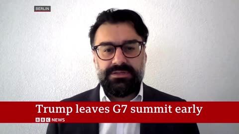 US President Donald Trump leaves G7 early | BBC News